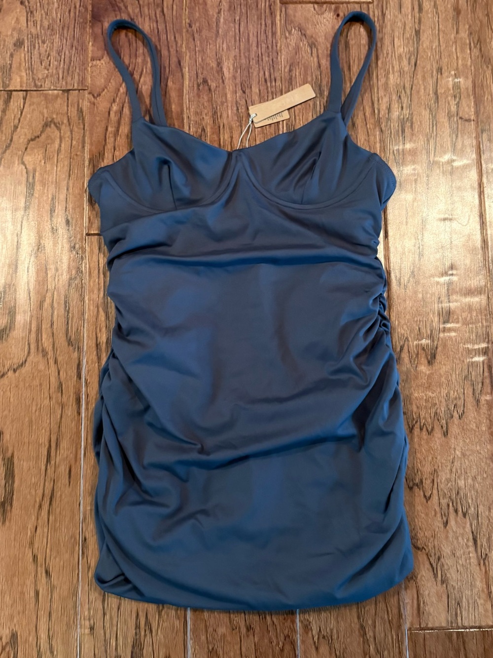 SKIMS Sculpting Swim Ruched One Piece Gunmetal Size Large - Picture 2 of 7